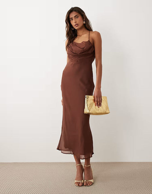 Long Brown Chocolate Dress